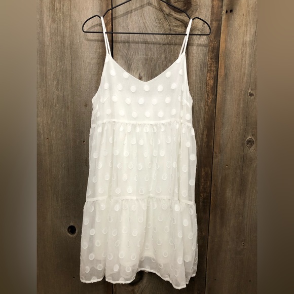 Gilli Dresses & Skirts - Gilli White / Off White Polka Dot Summer Dress Size Small